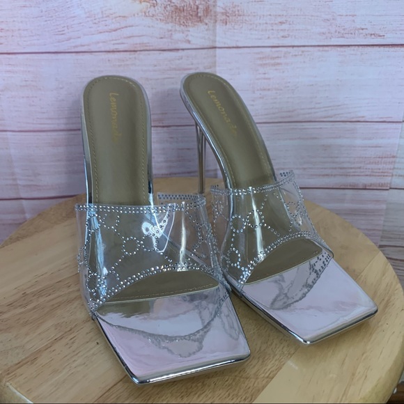 Lemonade Clear‎ Bing Out High Heel Mules SZ10 - Picture 10 of 12